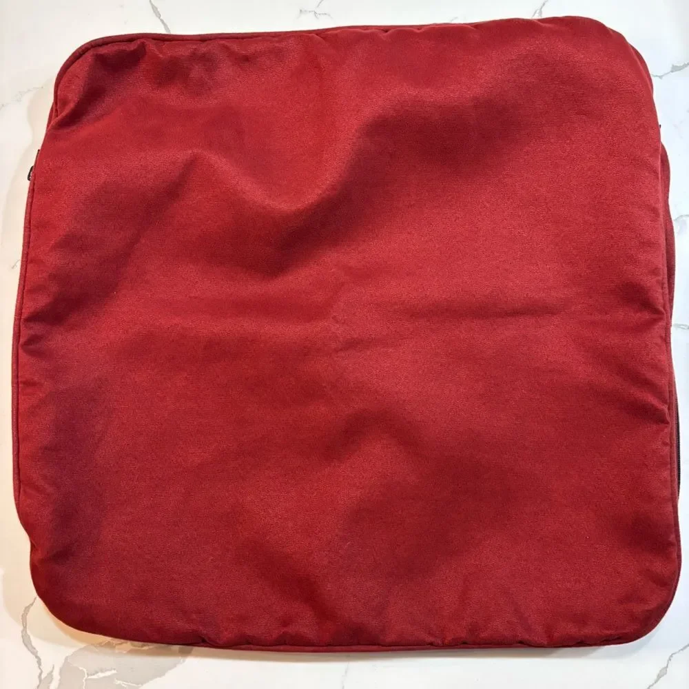 Set of 2 Microfiber Pillow Covers Red Throw Sham Zippered 18 X 18